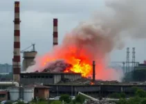 incêndio em fábrica de solventes